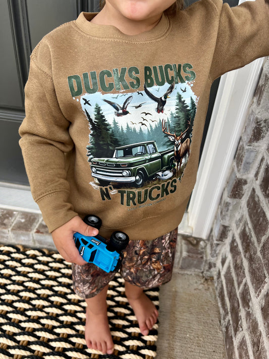 Ducks, Bucks N’ Trucks Crewneck- Front Design