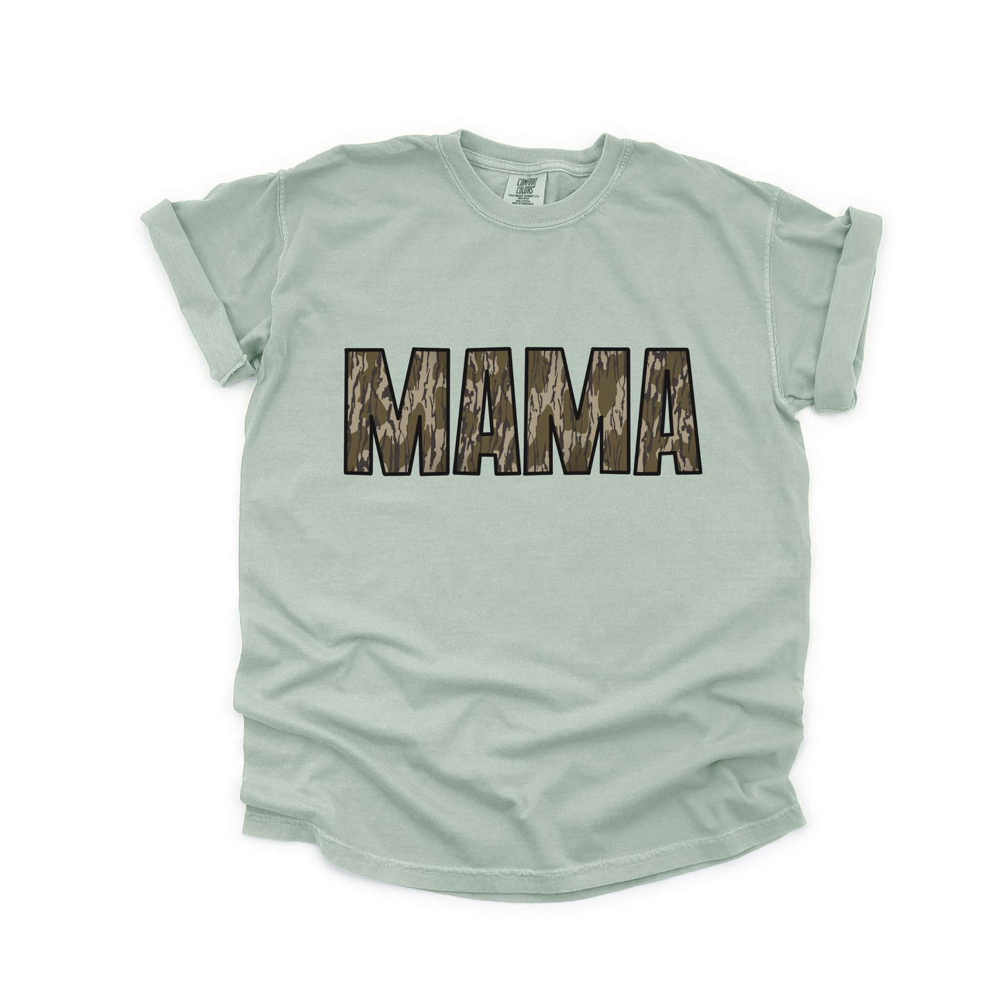 Dark Camo MAMA Comfort Colors Tee - Bay