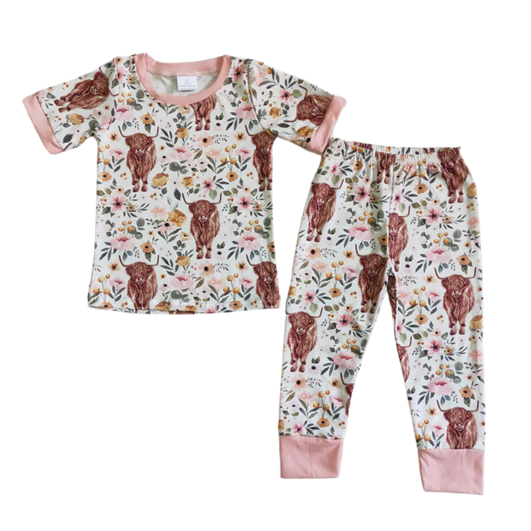 Floral Highland Cow Cozy Set