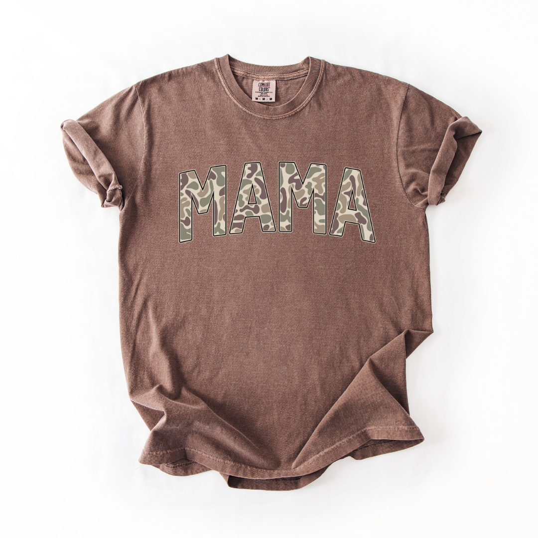 Old School Camo Mama T-shirt - Espresso