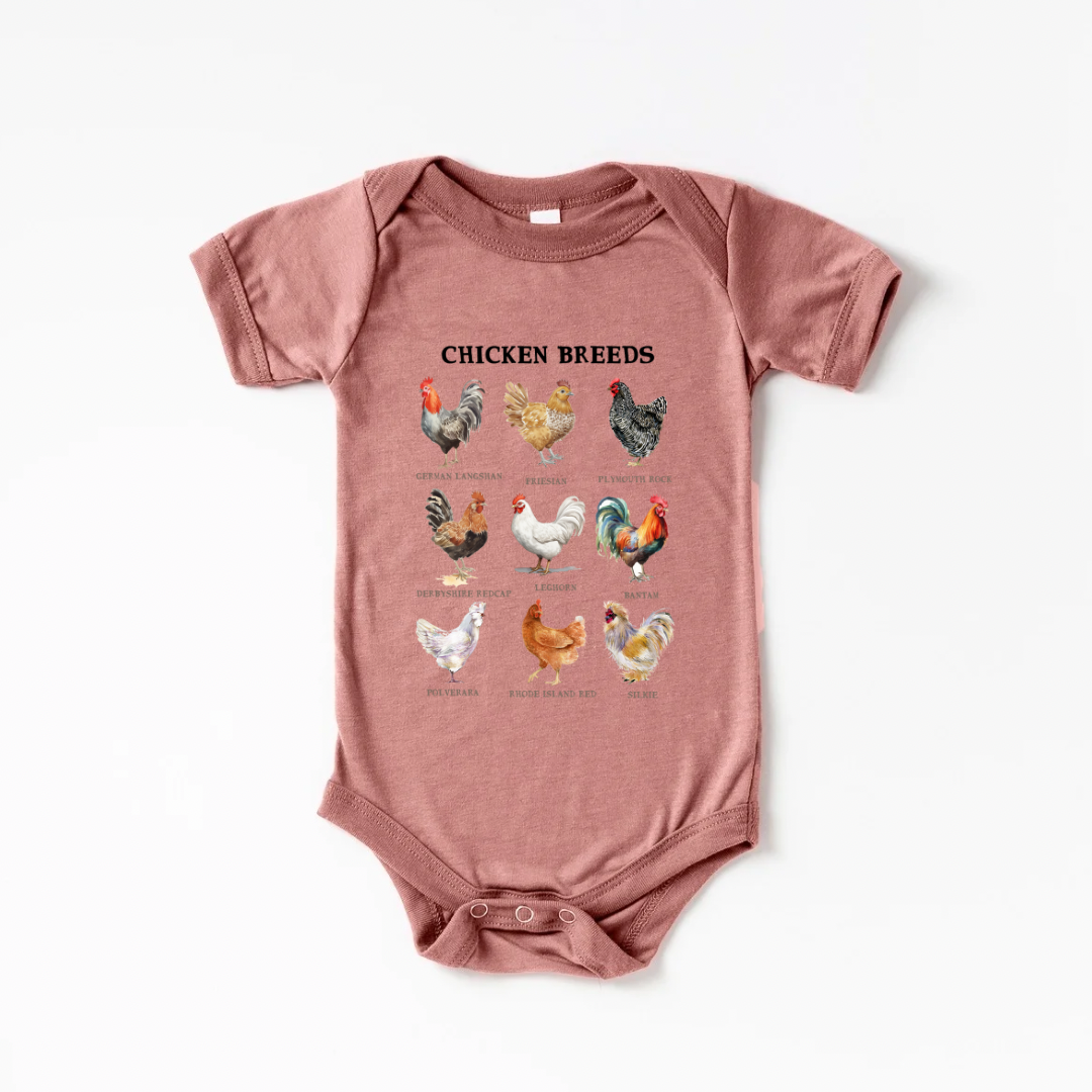 Chicken Breeds Mauve Onesie