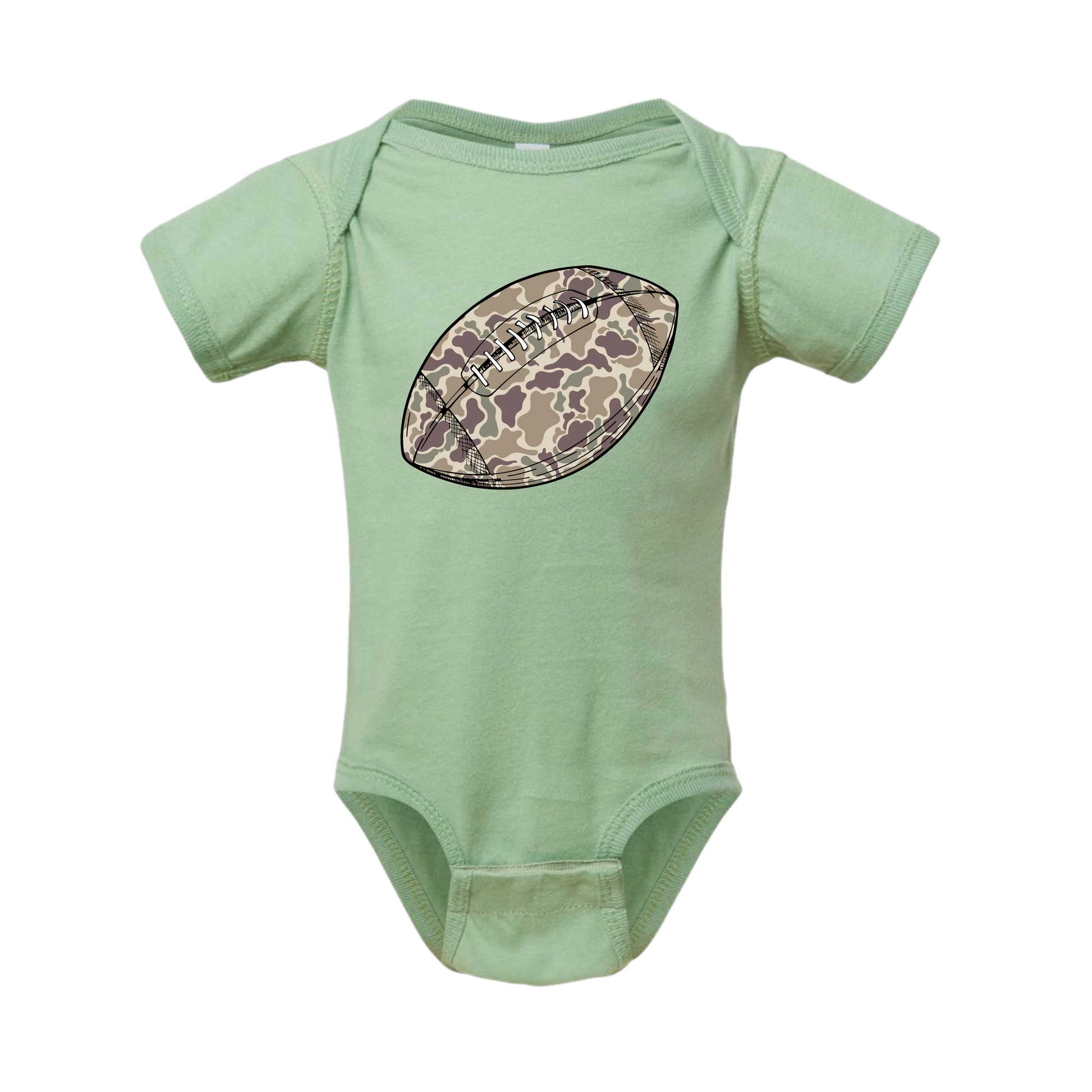 Camo Football Onesie - Sage