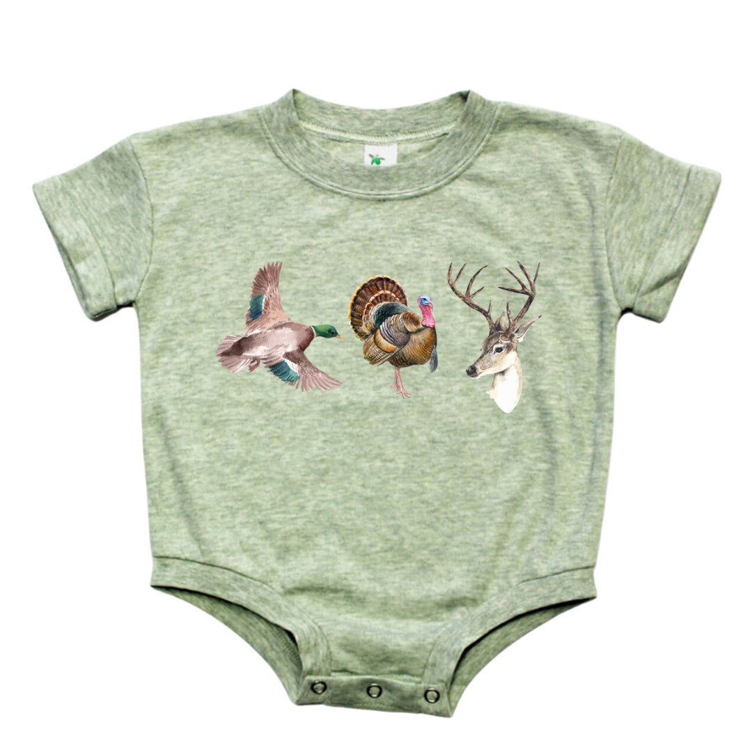 Duck, Turkey & Deer Bubble Romper