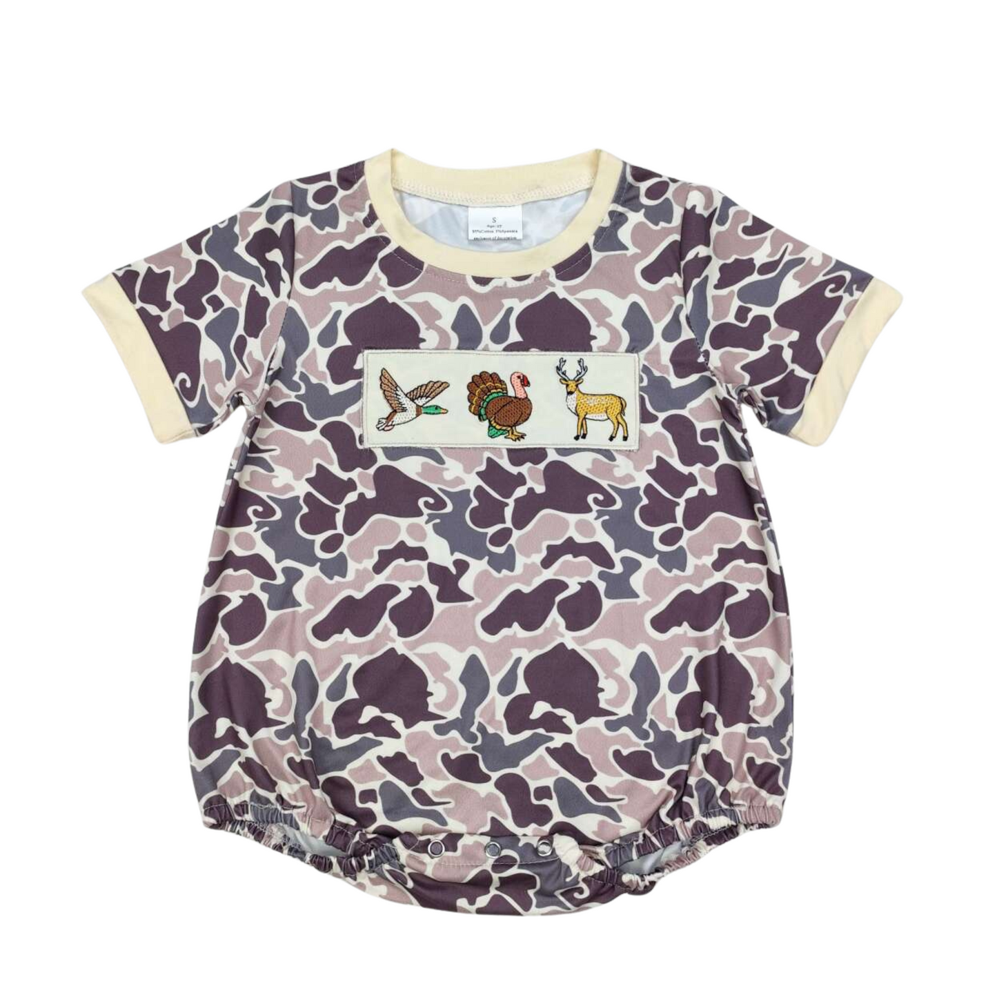 Duck, Turkey & Deer Embroidered Bubble