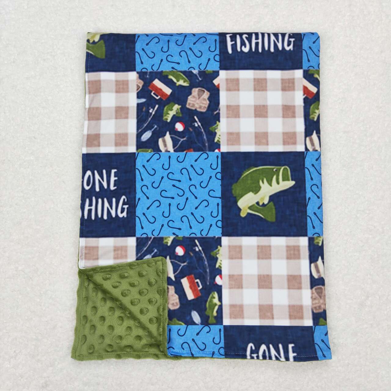 Gone Fishing Minky Blanket
