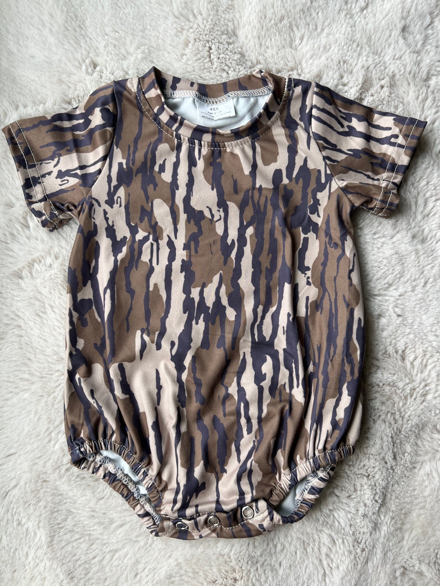 Dark Camo Bubble Romper