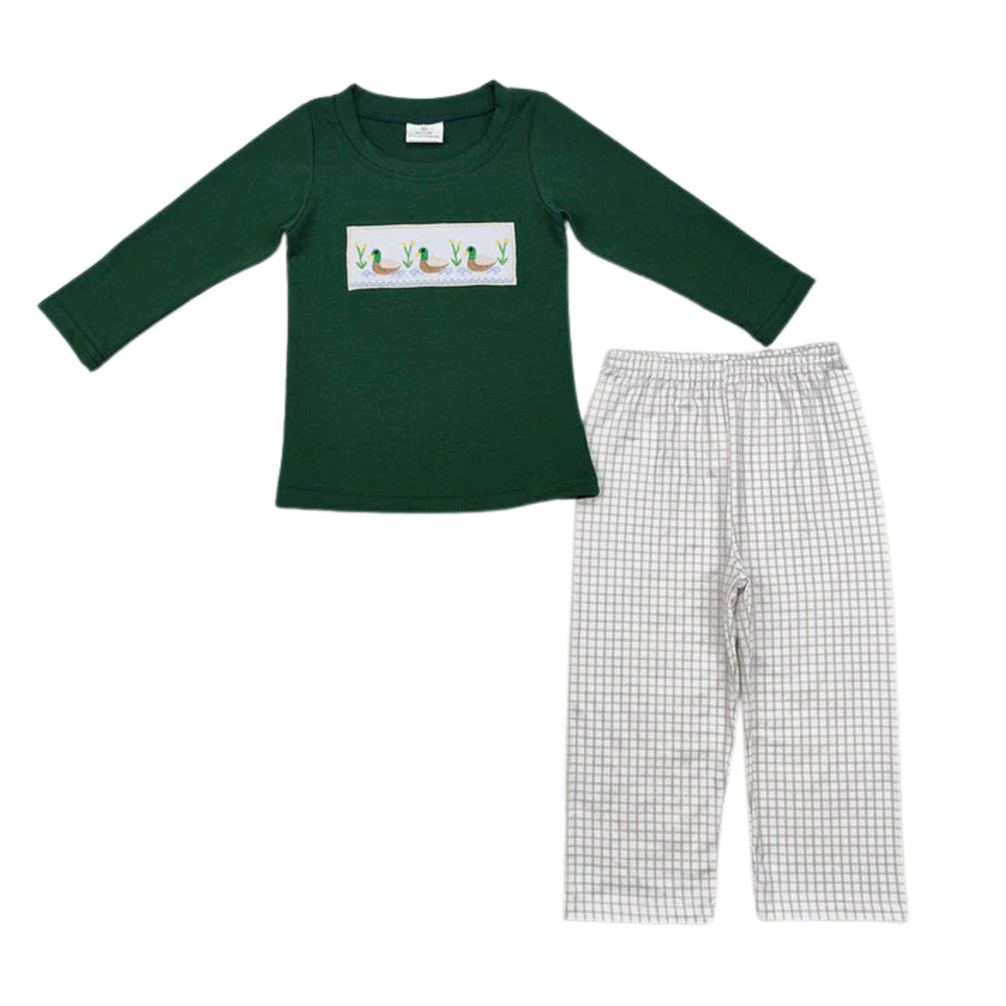 Embroidered Duck Trio Pants Set