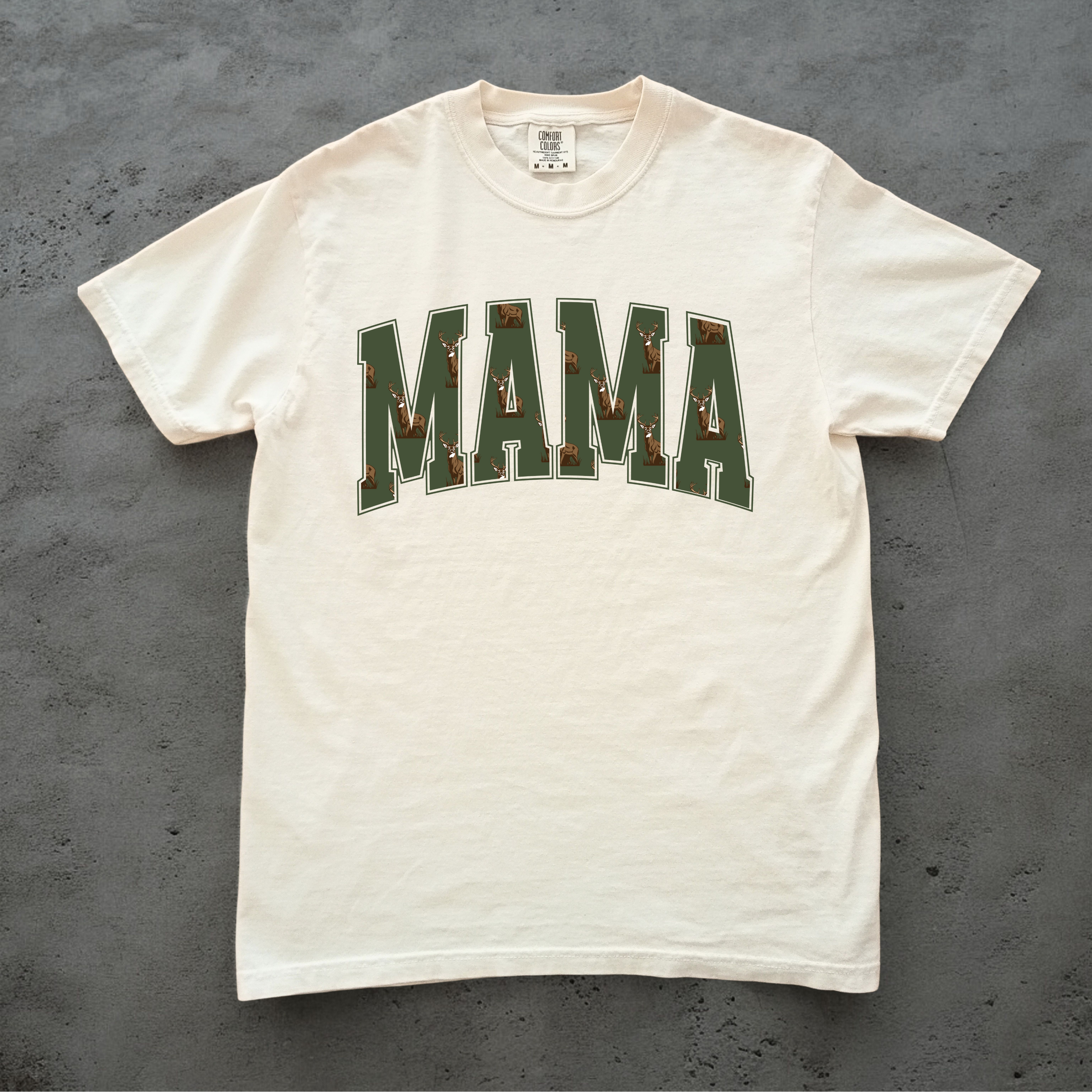 Deer Mama Print Graphic Top - Ivory