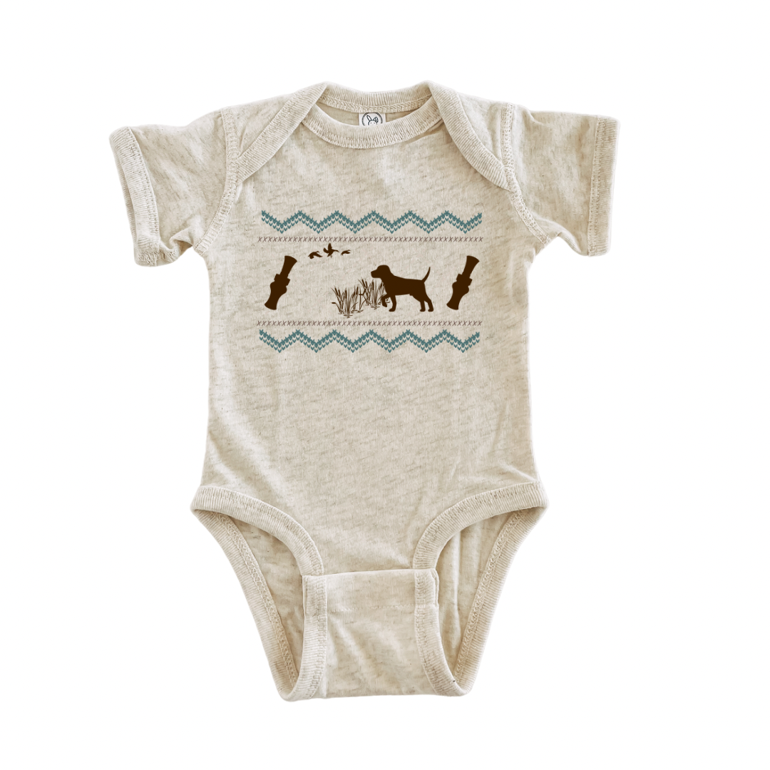 Faux Stitching Duck Dog Onesie