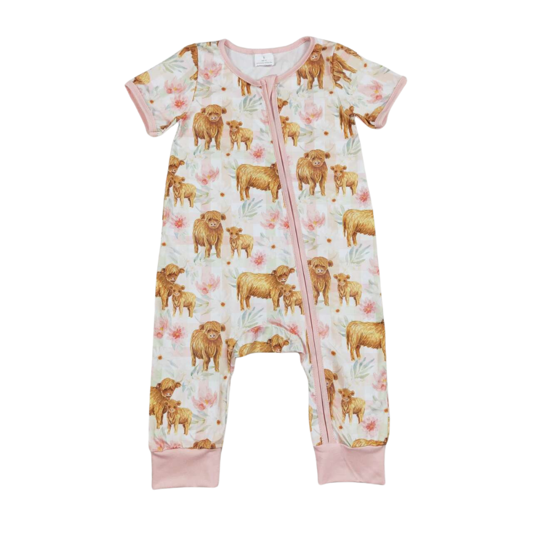 Highland Cow Zippy Romper
