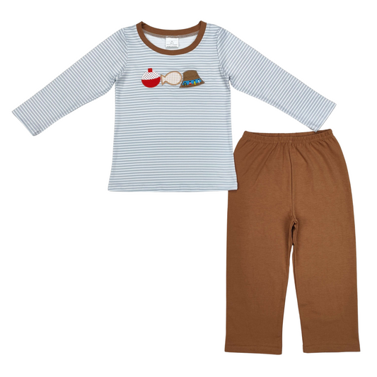 Embroidered Fishing Pants Set