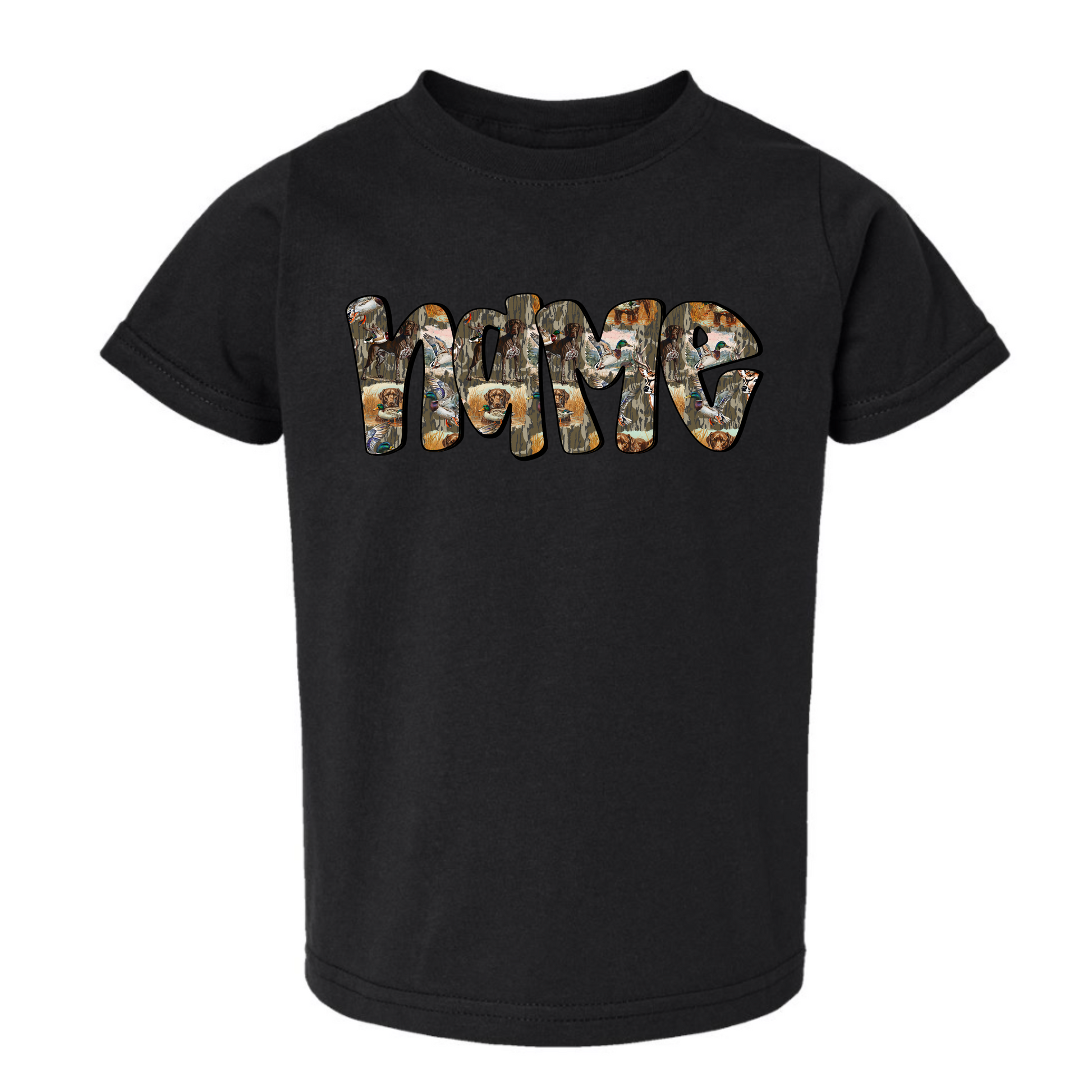 Camo Hunting Dog Name Tee - Custom