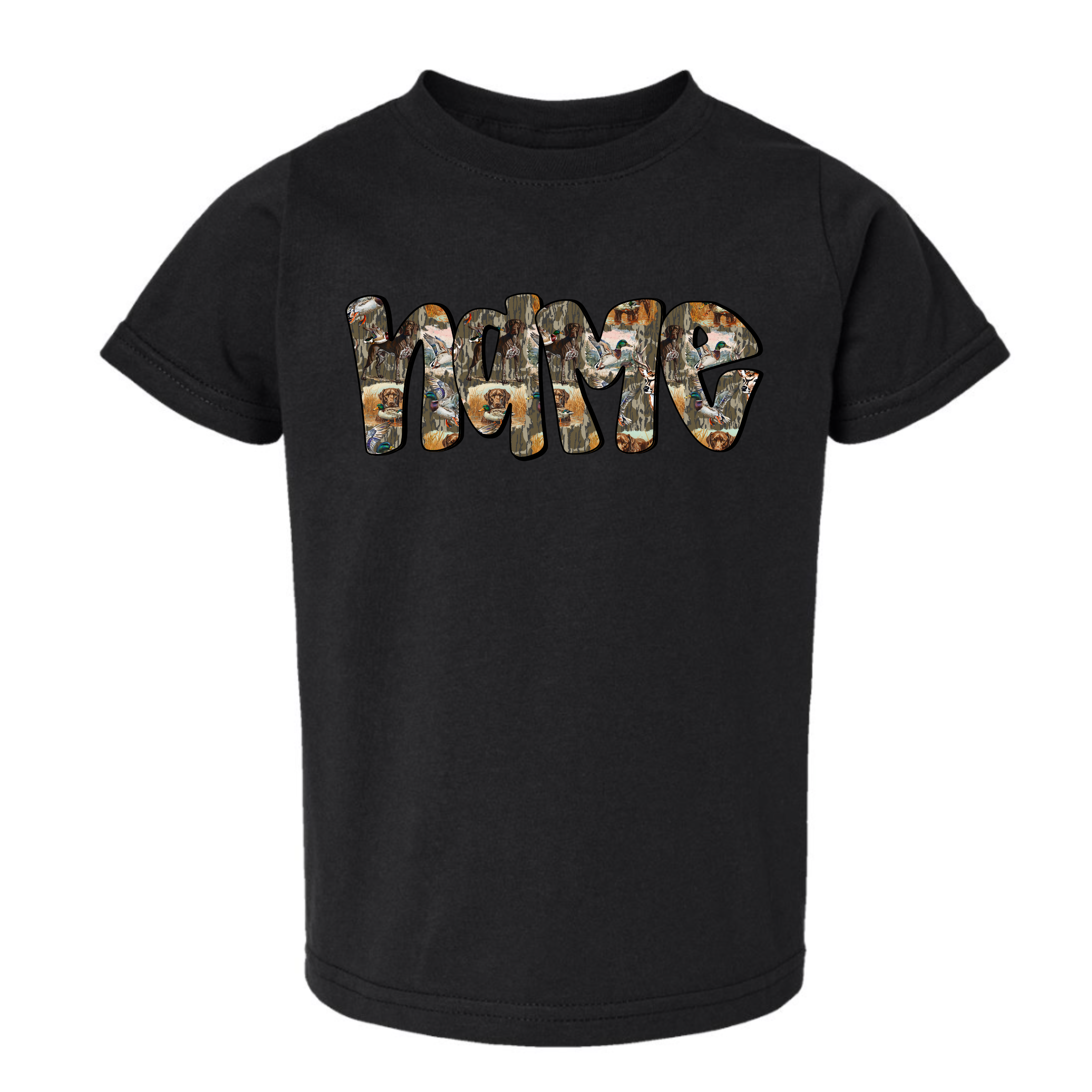 Camo Hunting Dog Name Tee - Custom