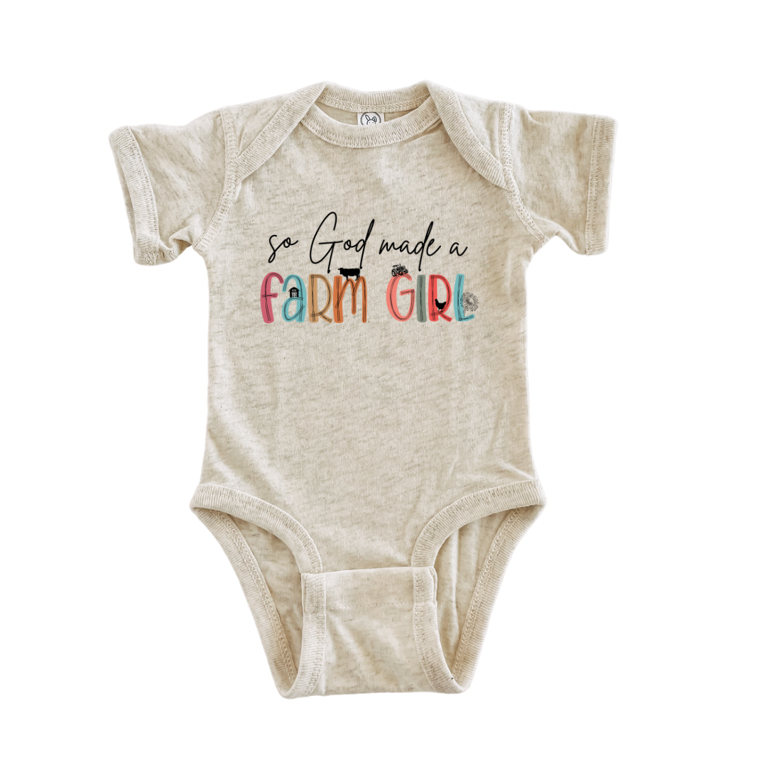 So God Made a Farm Girl Onesie