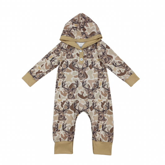 Deer Camo Hooded Romper