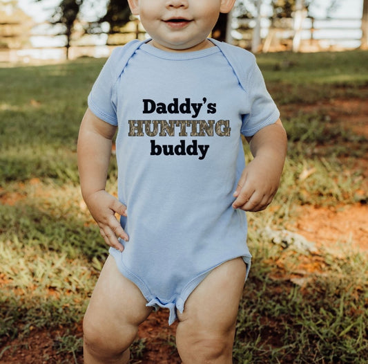 Daddy’s Hunting Buddy Light Blue Onesie