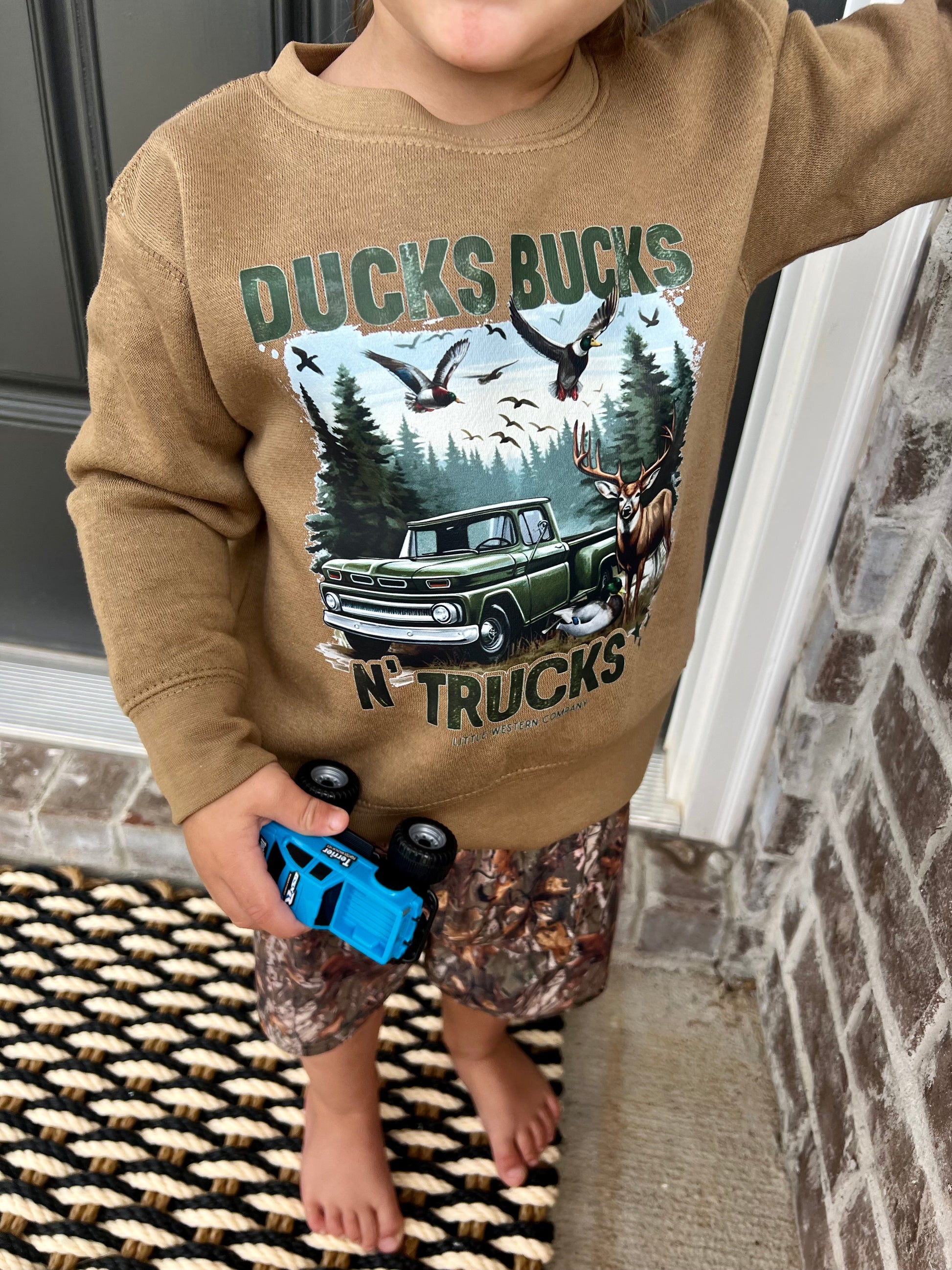 Ducks, Bucks N’ Trucks Crewneck | Front Design
