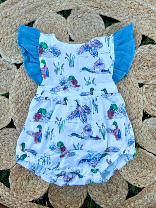 Girls Duck Romper