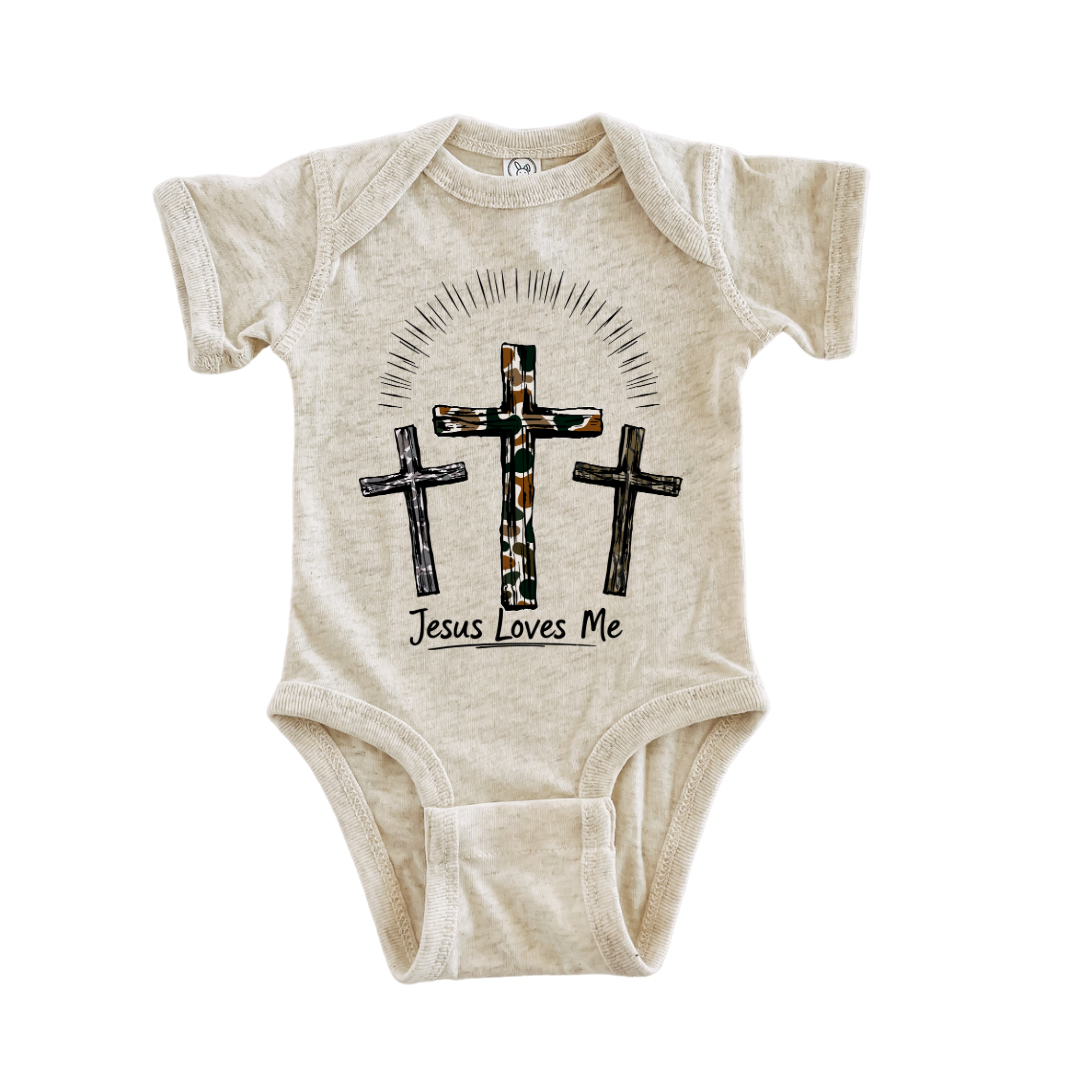 Jesus Loves Me Onesie - Natural