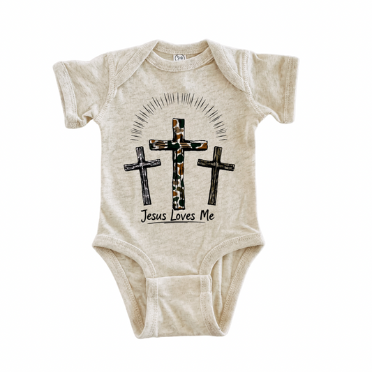 Jesus Loves Me Onesie - Natural