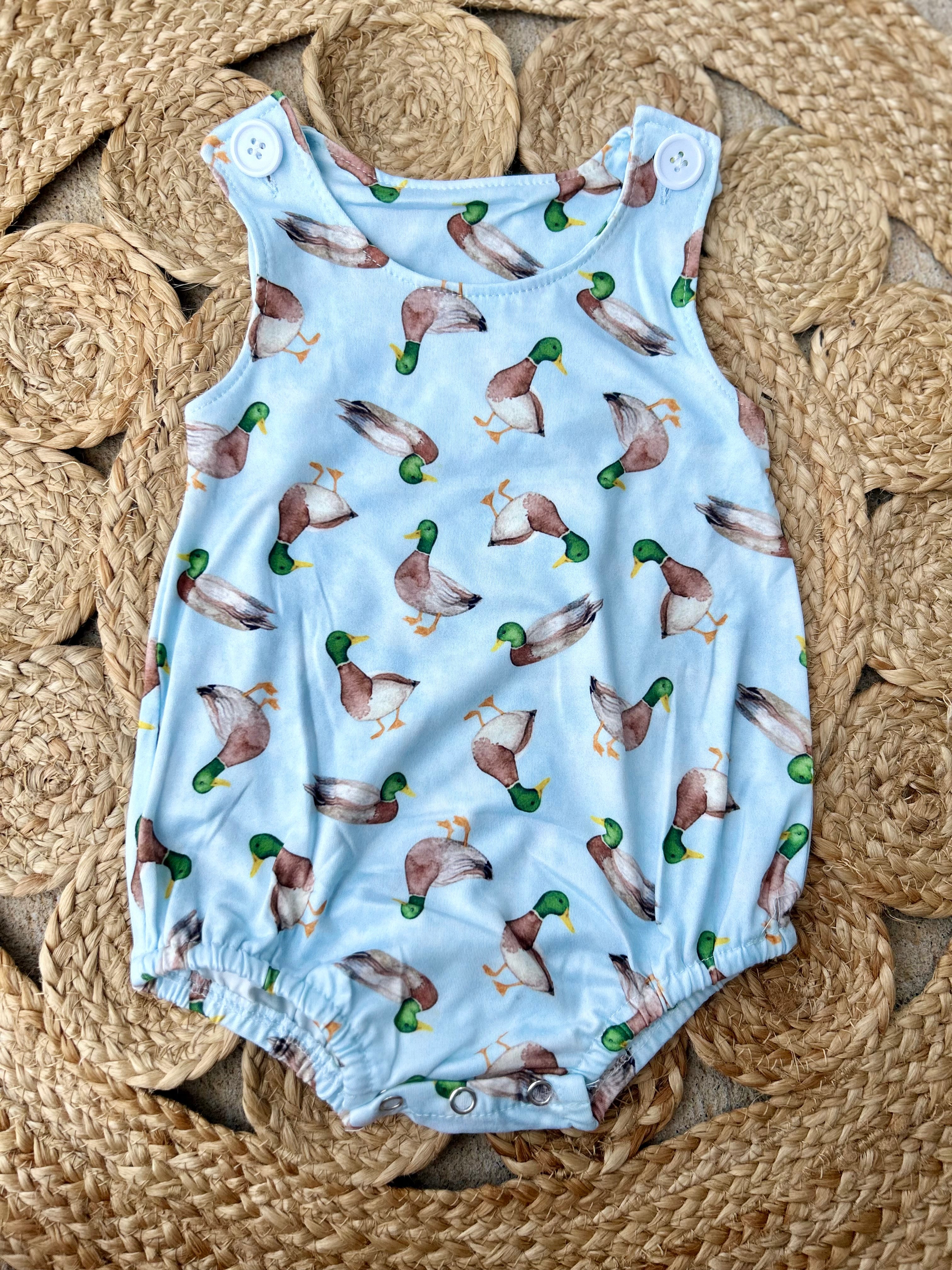 Mallard Ducks Button Romper