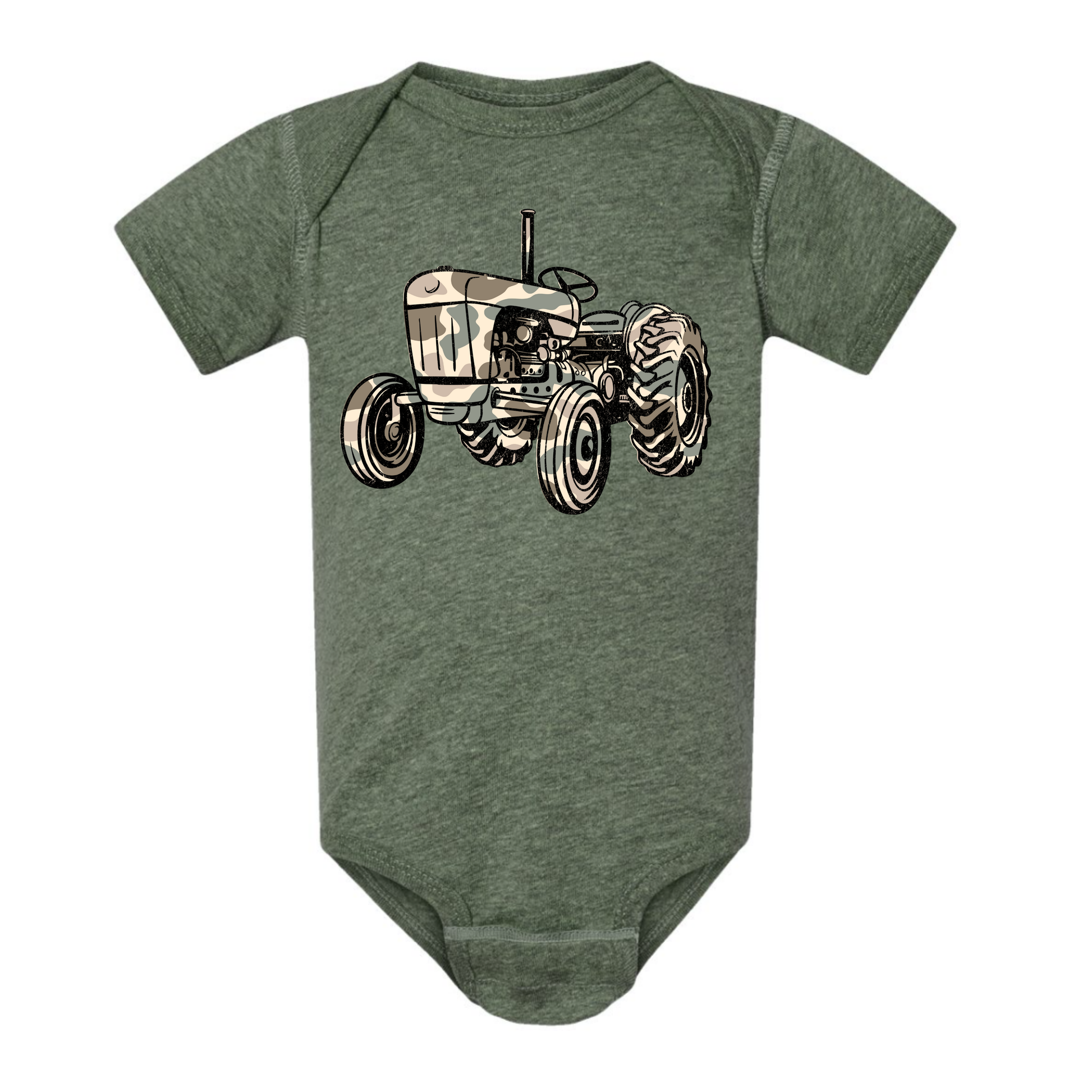 Camo Tractor Onesie - Green