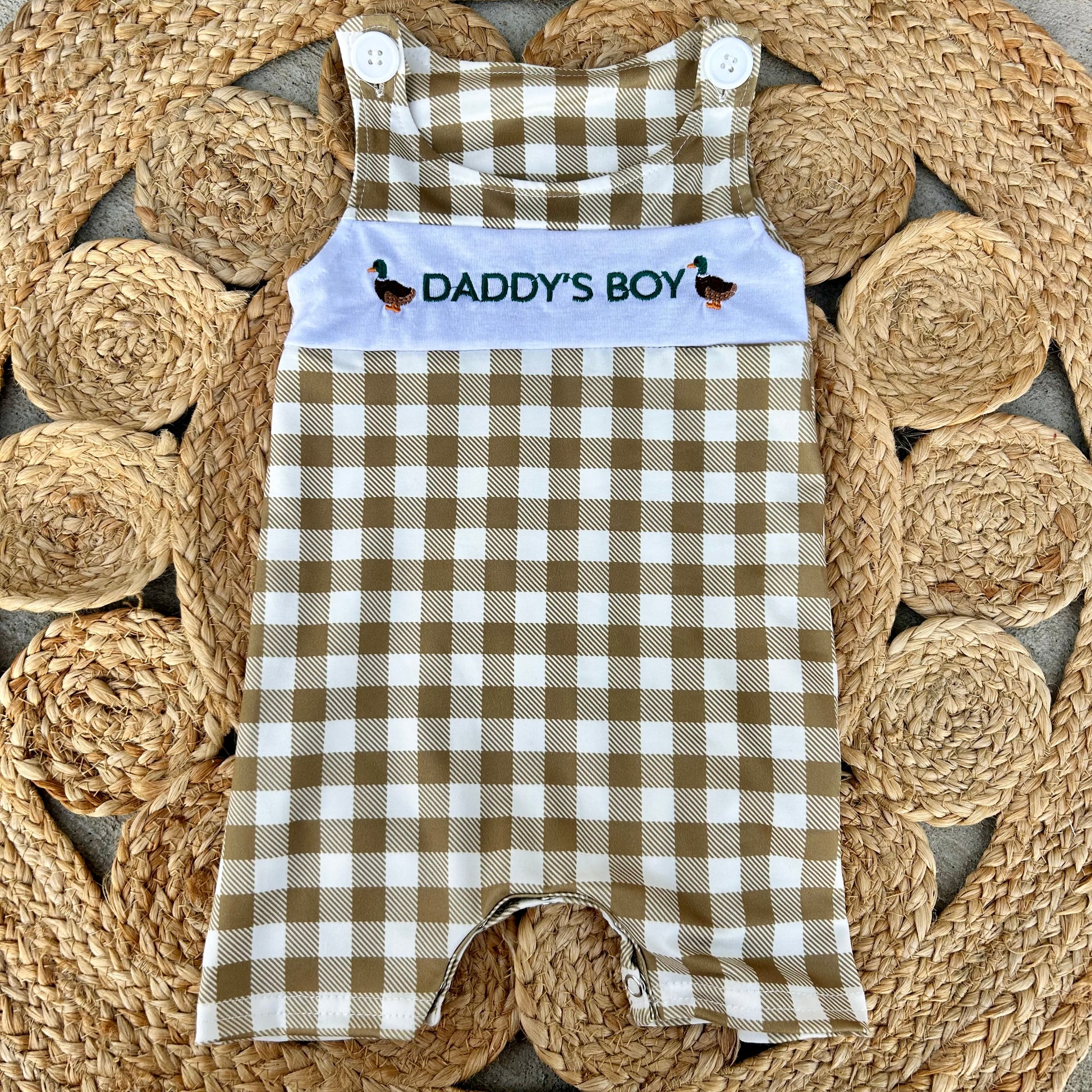Daddy’s Boy Embroidered Mallard Romper