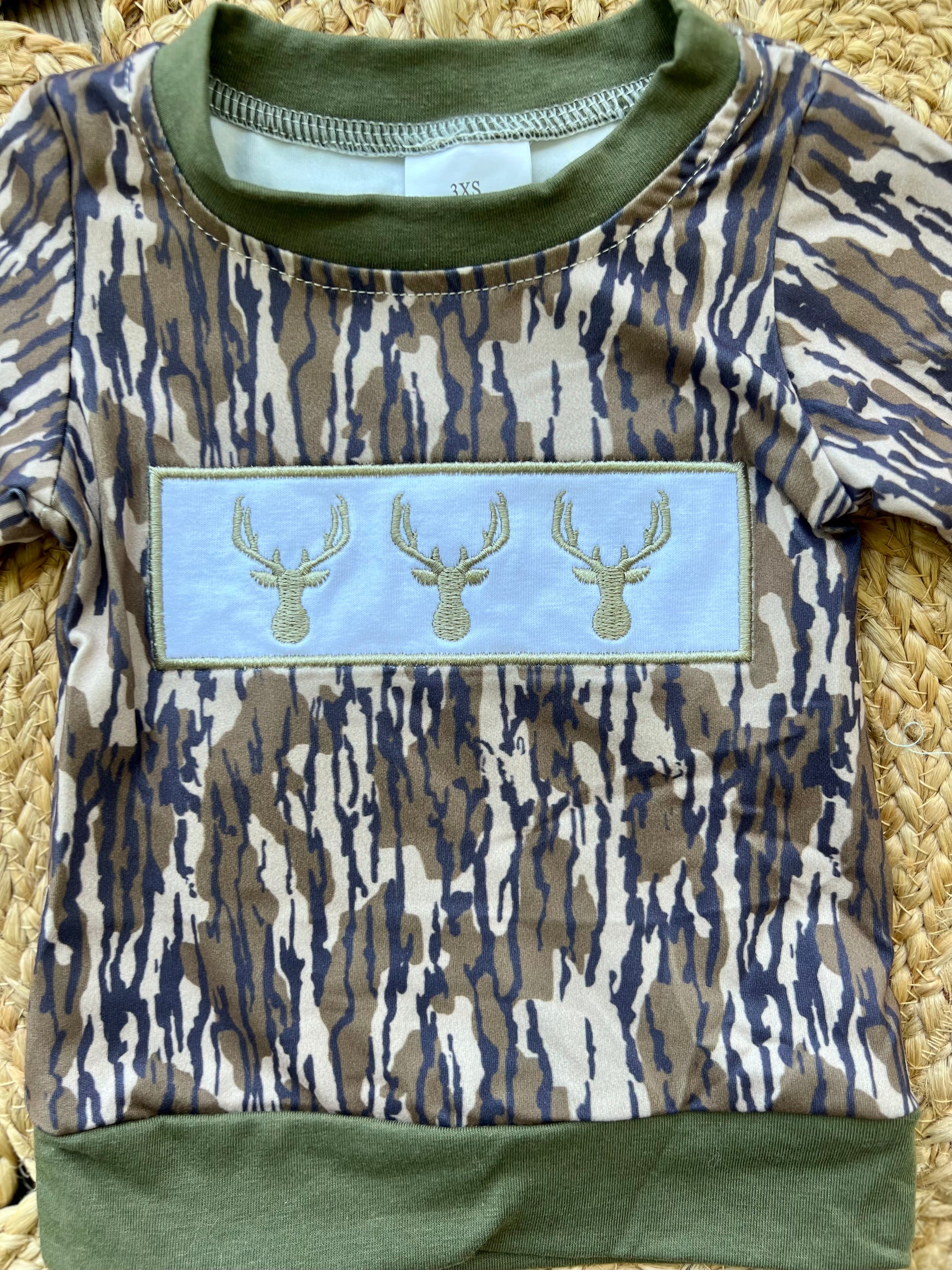 Bottomland Embroidered Deer Long Sleeve Top