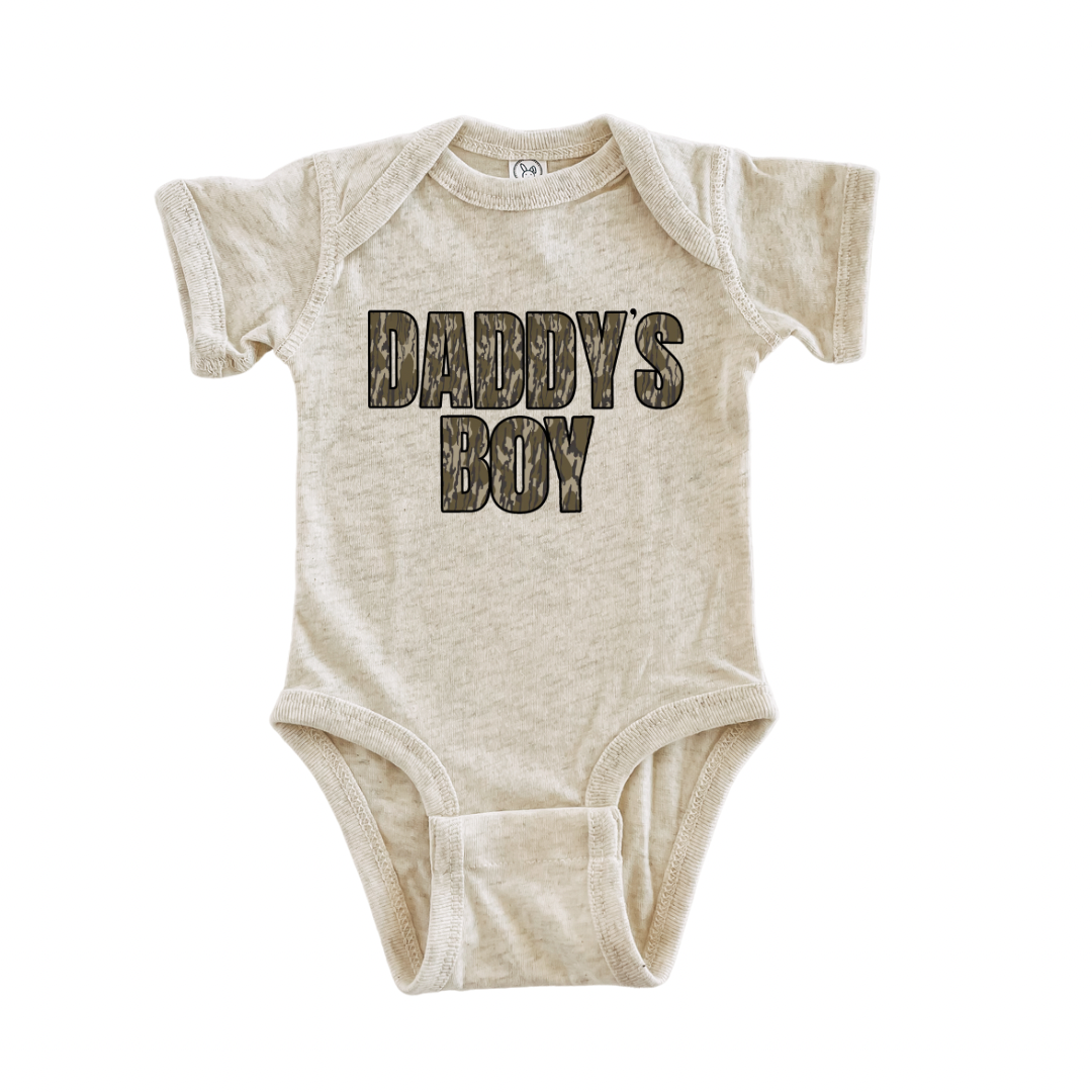 Dark Camo Daddy’s Boy Onesie