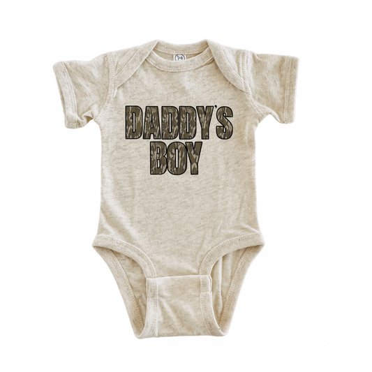 Dark Camo Daddy’s Boy Onesie