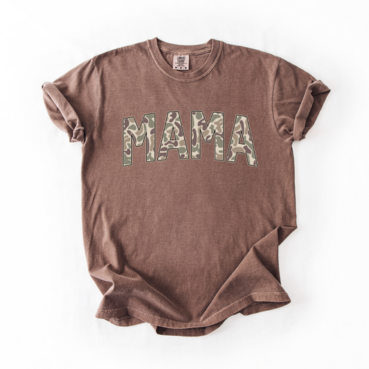 Old School Camo Mama T-shirt - Espresso