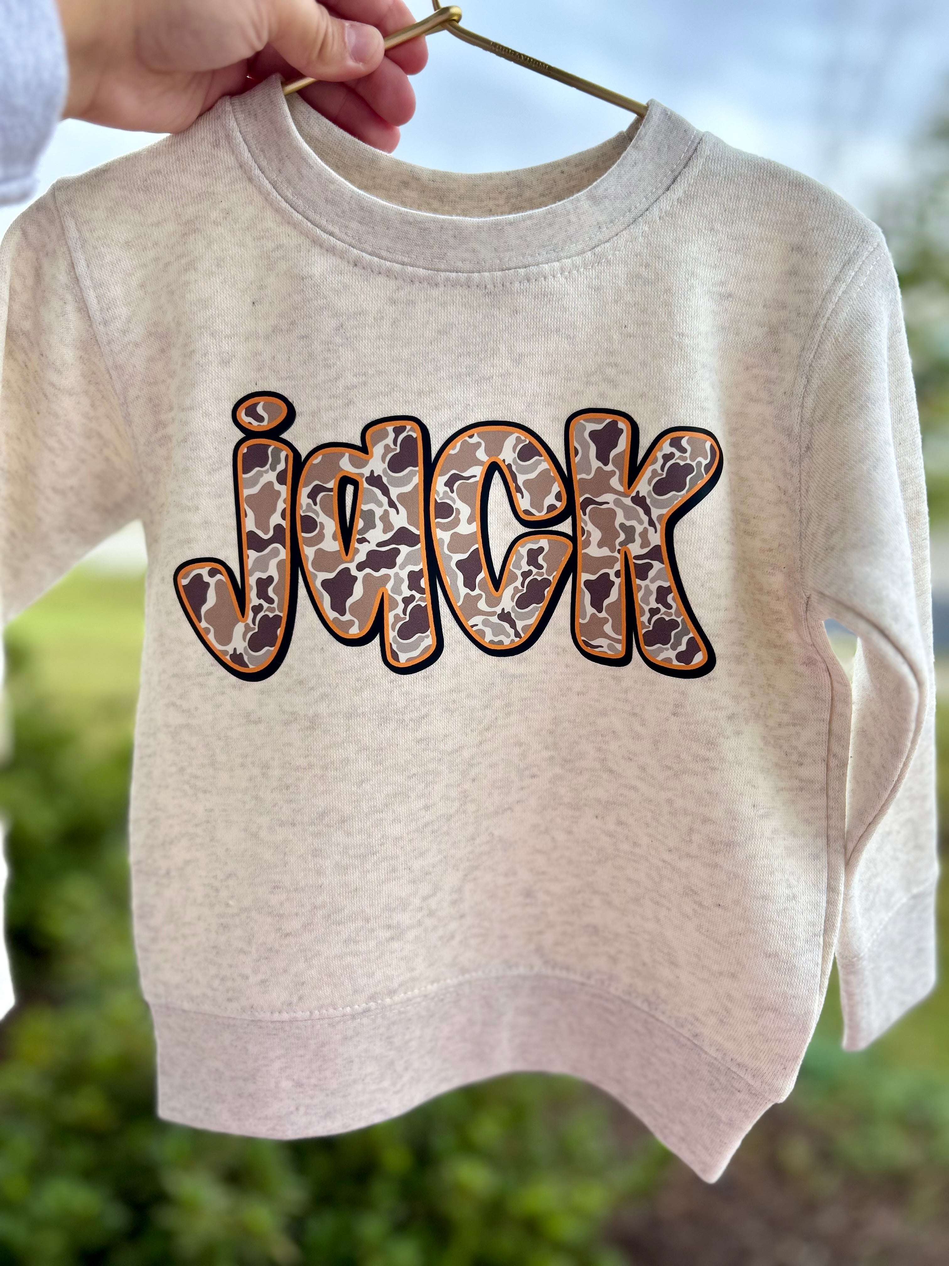 Old School Camo Name Crewneck - Custom