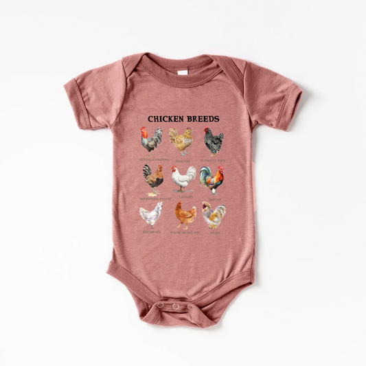 Chicken Breeds Mauve Onesie