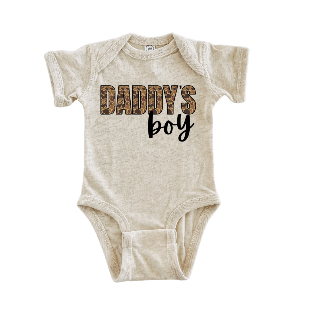 Daddy’s Boy Brown Camo Onesie