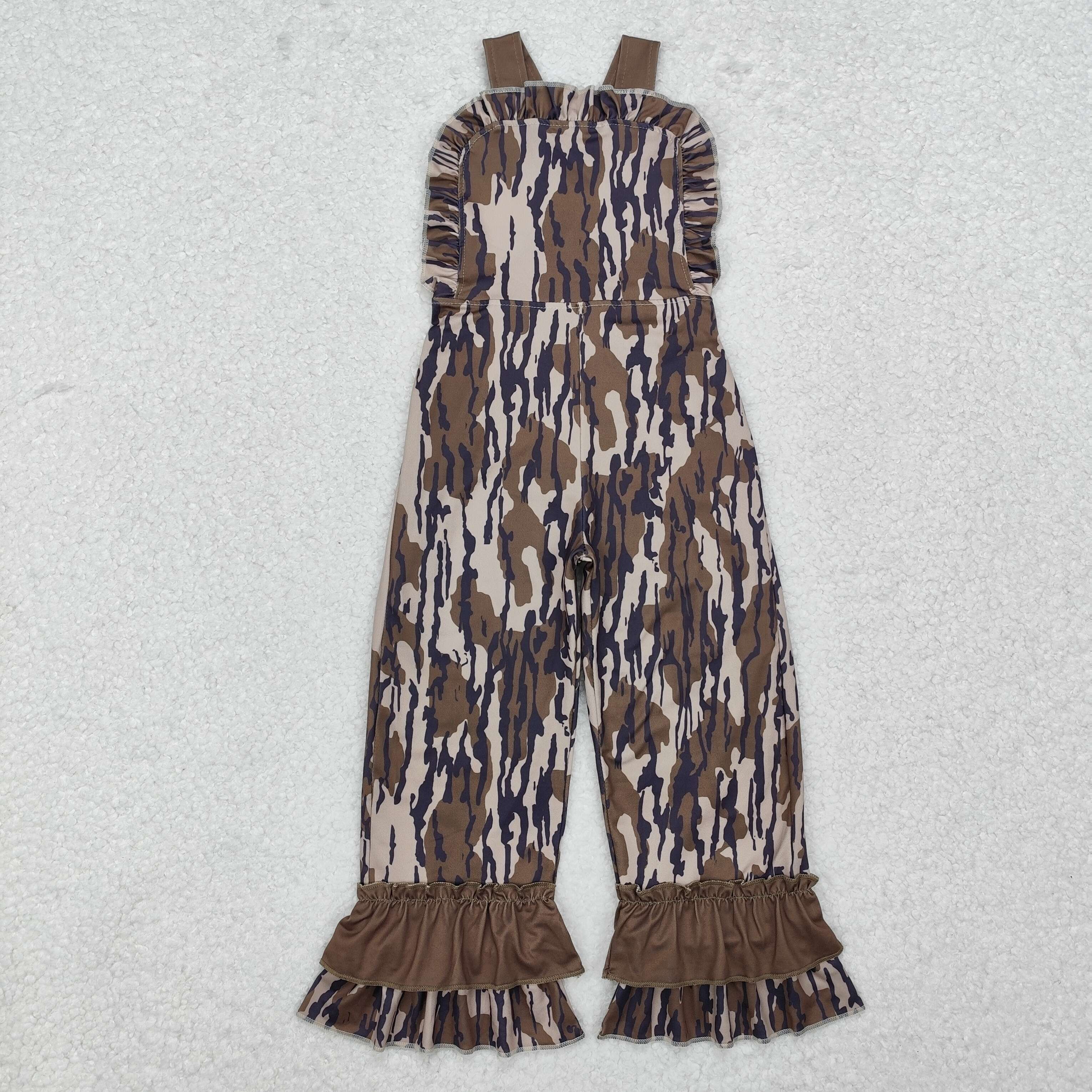 Camo Ruffle Long Romper