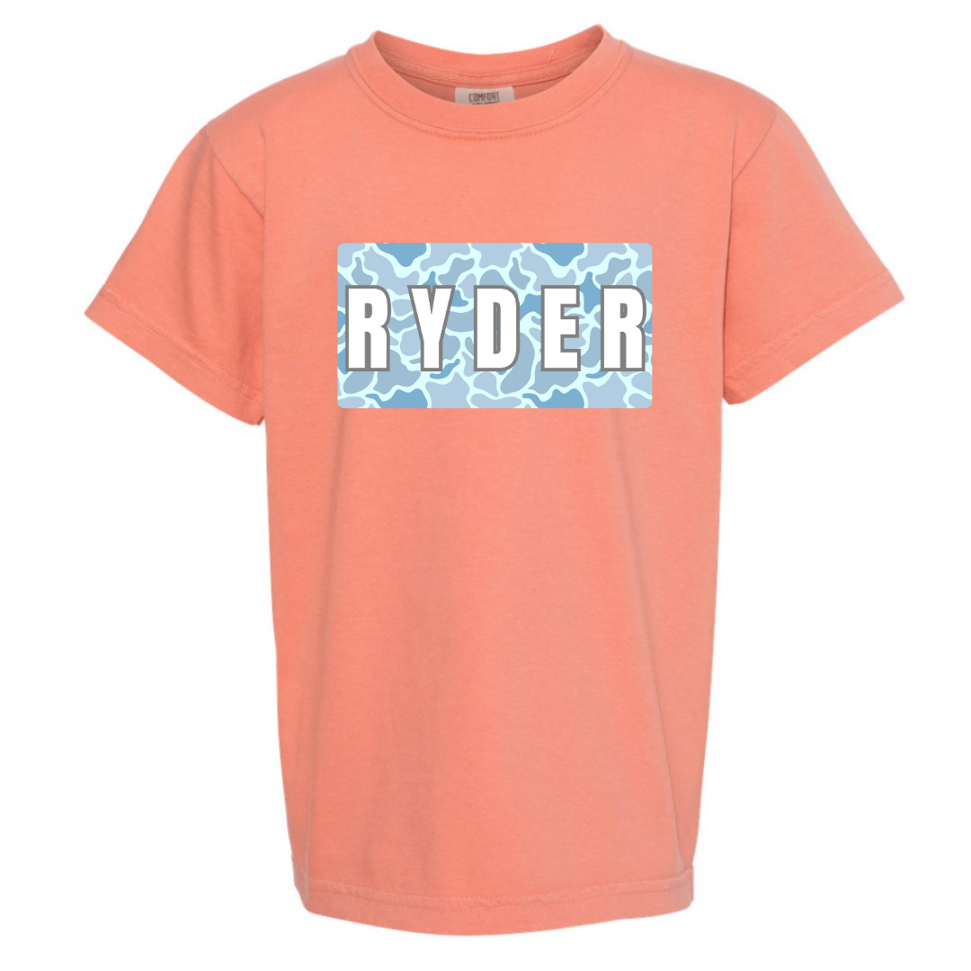 Blue Camo Name Plate T-shirt