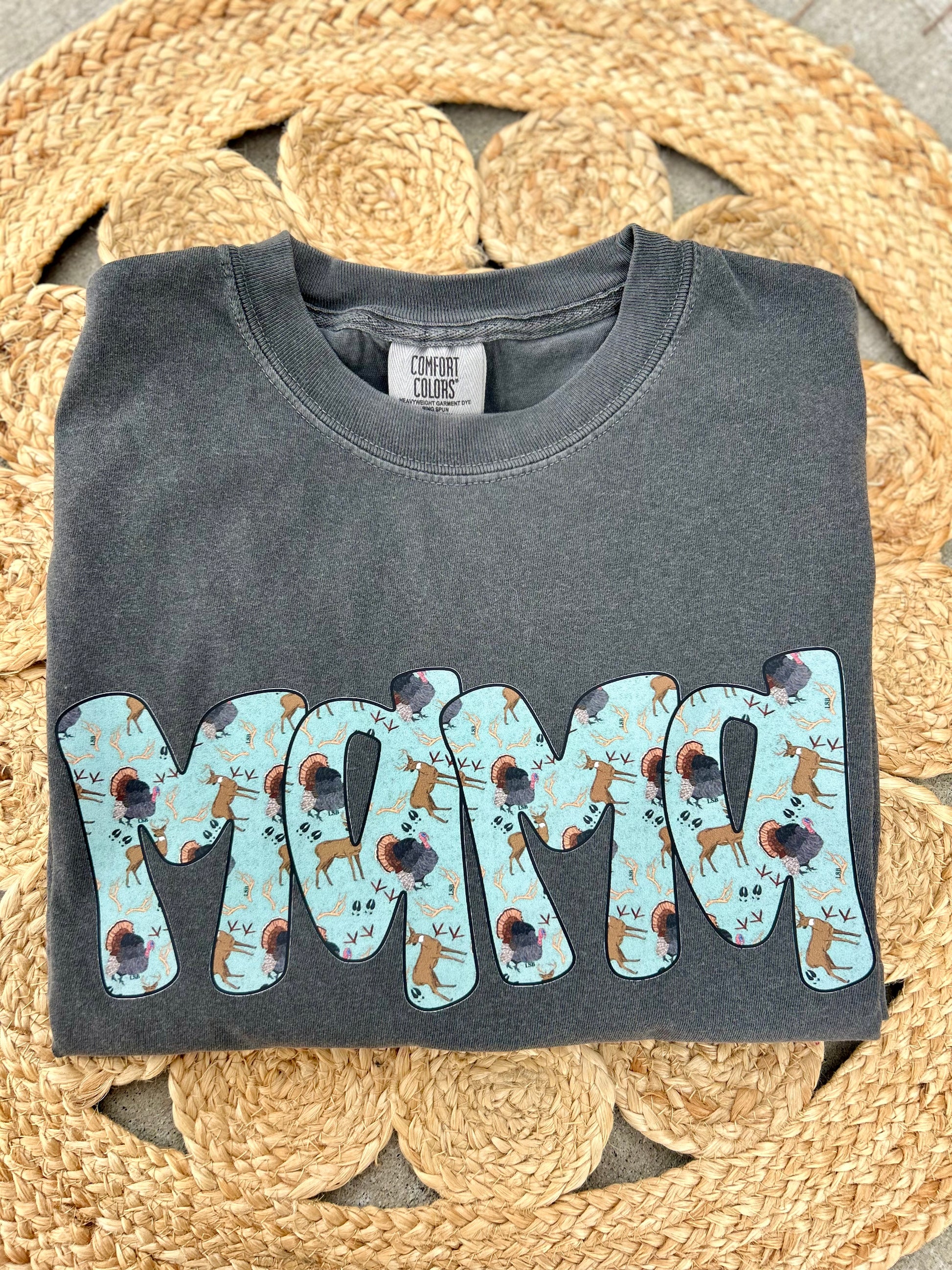 Deer & Turkey MAMA Tee - Pepper