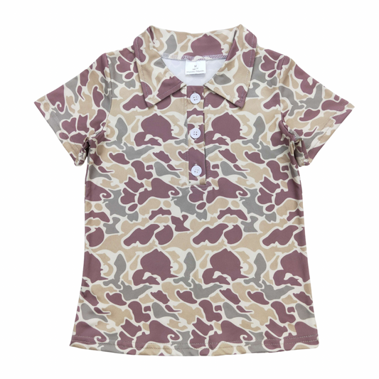 Brown Camo Button Up Shirt