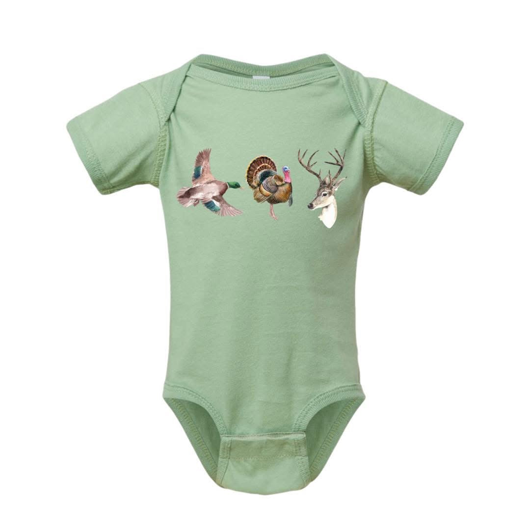 Duck, Turkey & Deer Sage Onesie