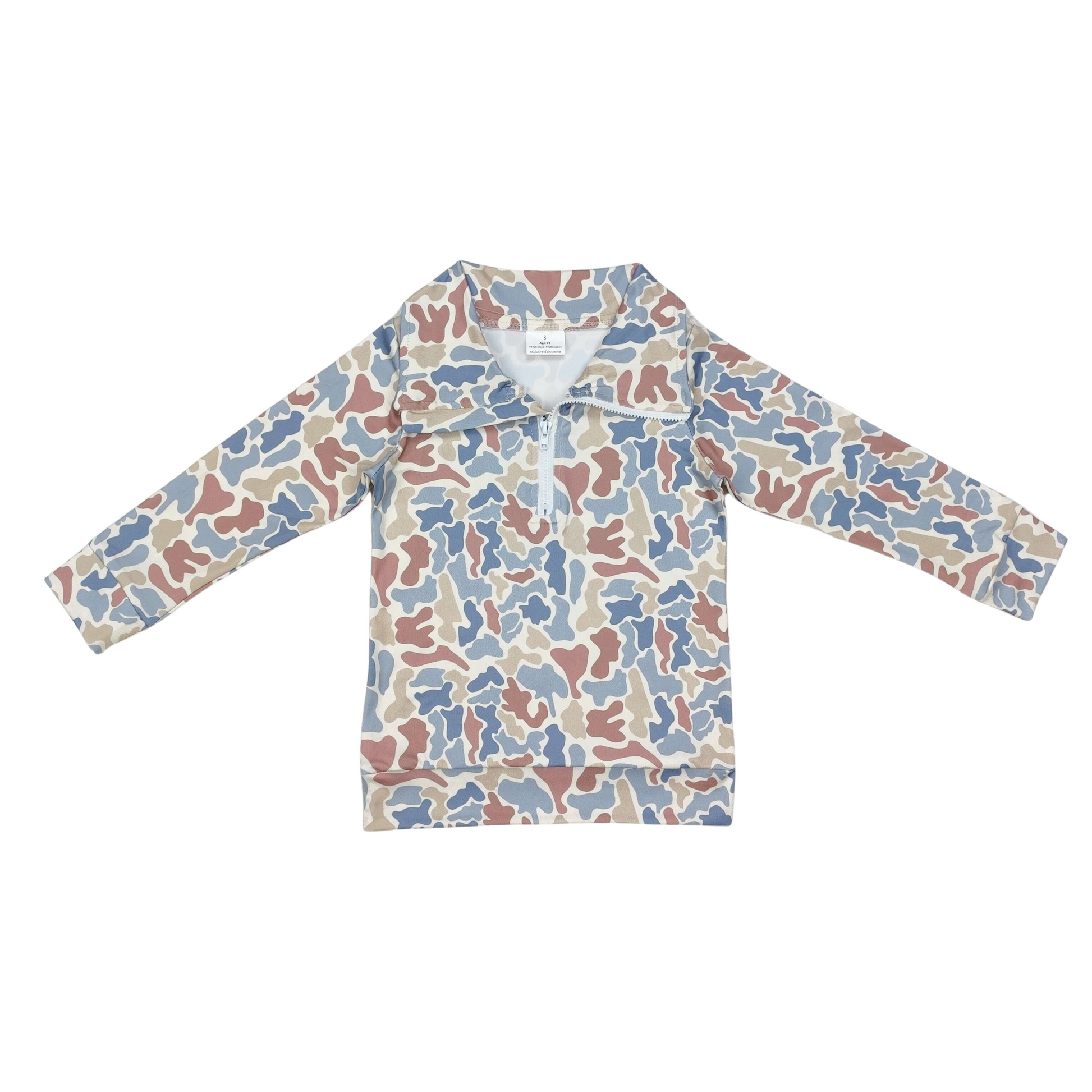 Blue Camo Pullover
