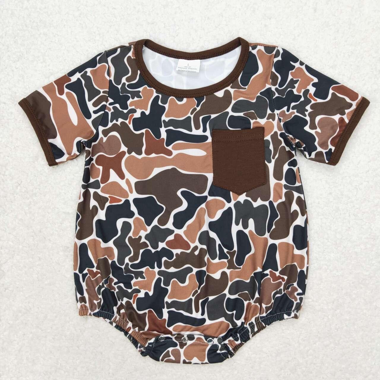 Brown Camo Bubble Romper