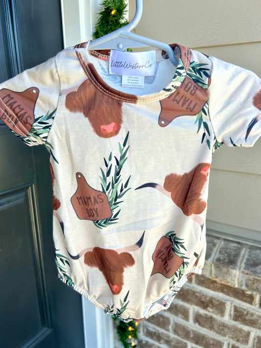 Highland Cow Mama’s Boy Bubble - 2T