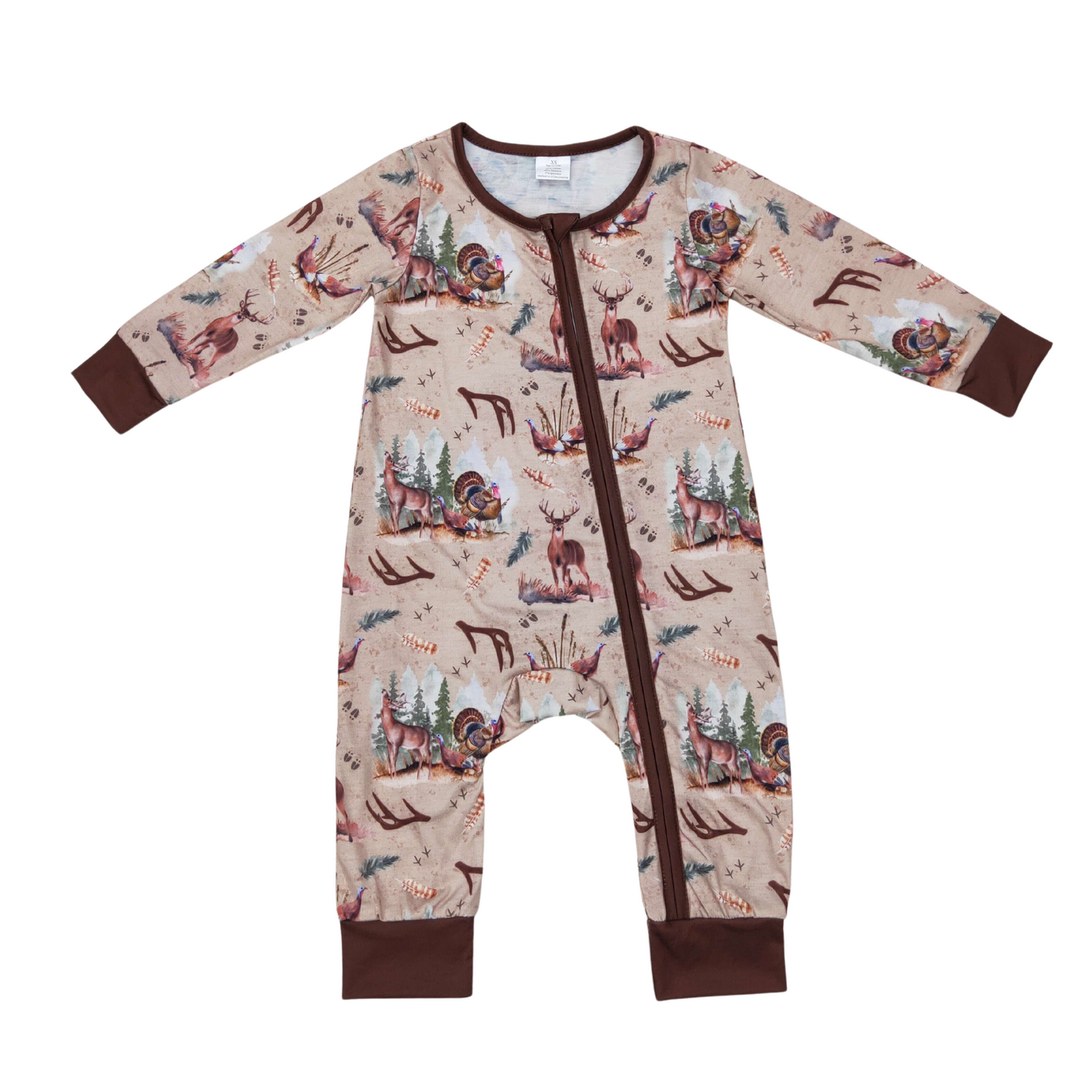 Deer & Turkey Zippy Romper