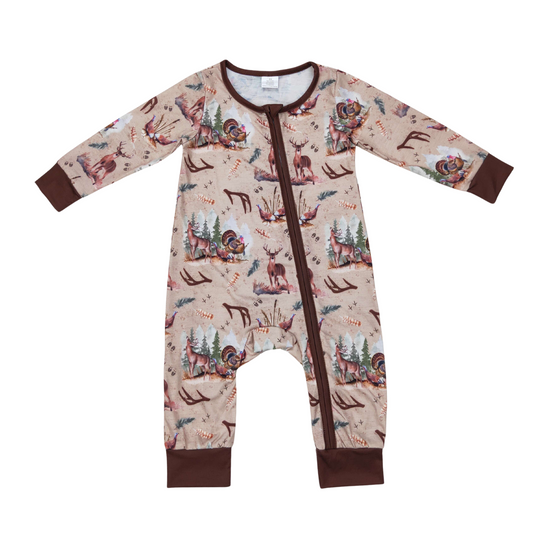 Deer & Turkey Zippy Romper