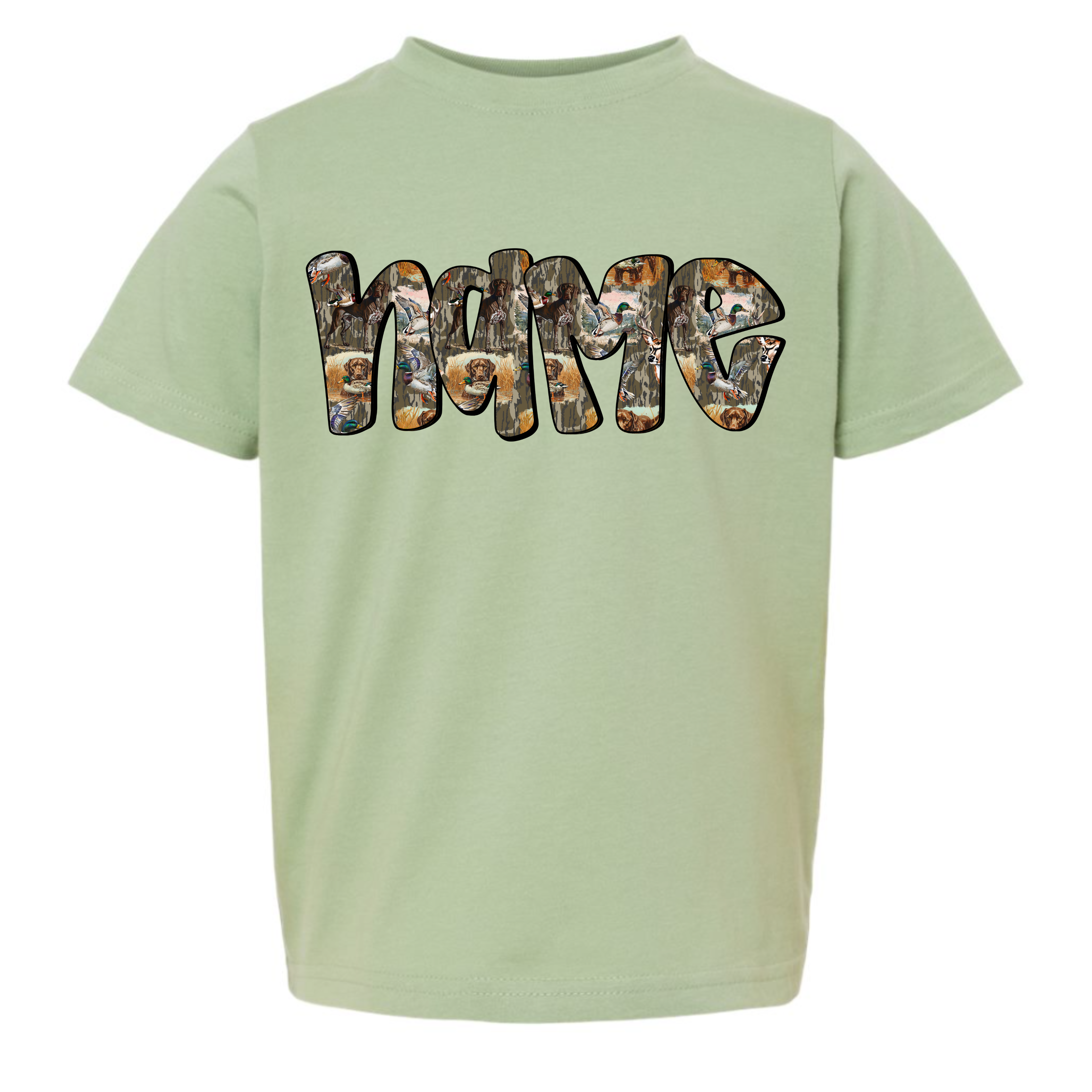 Camo Hunting Dog Name Tee - Custom