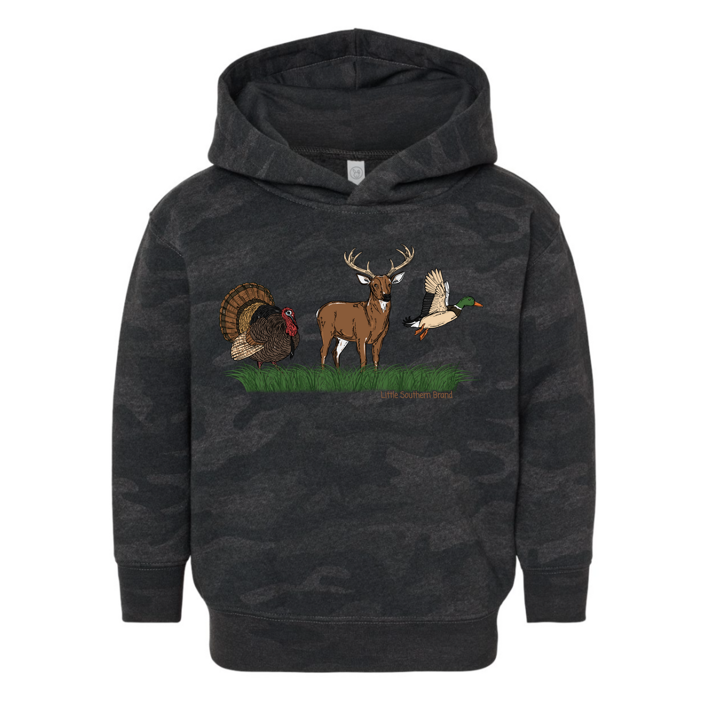 Duck, Turkey, Deer Storm Camo Hoodie
