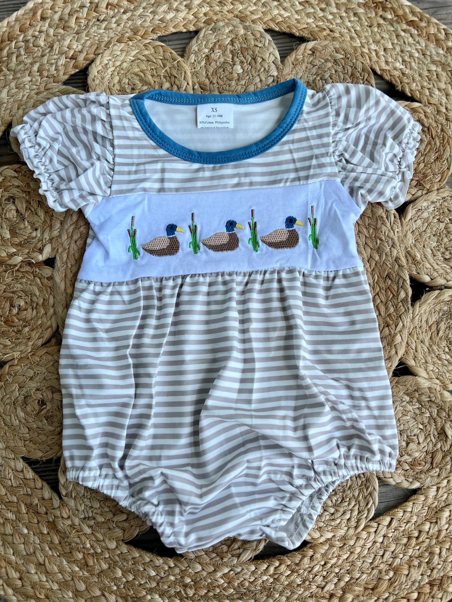 Girls Embroidered 3 Ducks Bubble - Preorder