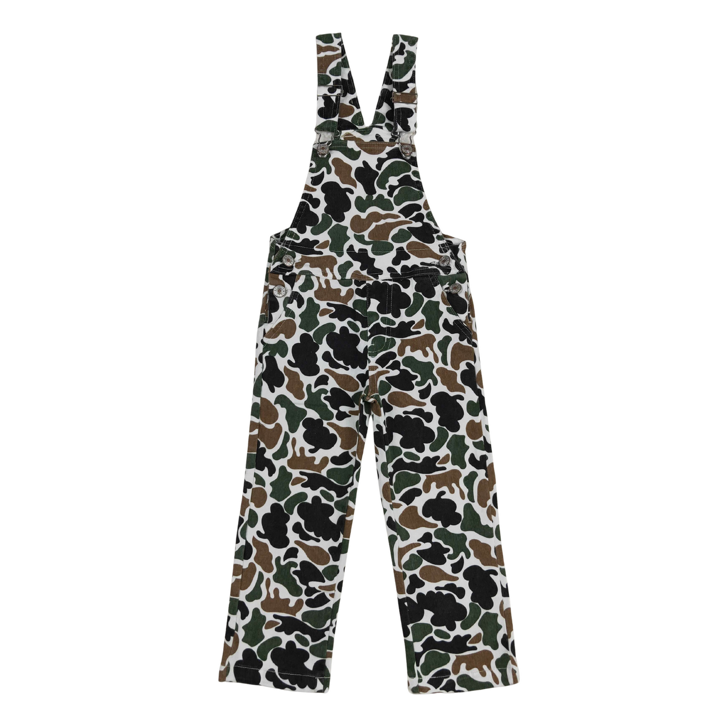 Retro Camo Denim Overalls