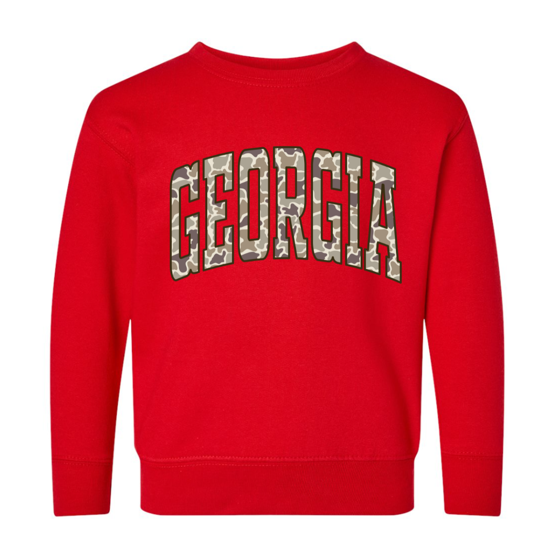 Camo Georgia Crewneck - Red