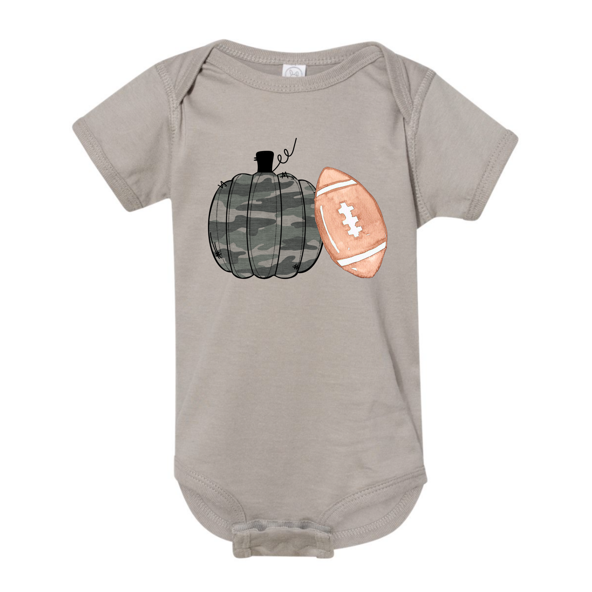 Camo Pumpkin Football Onesie